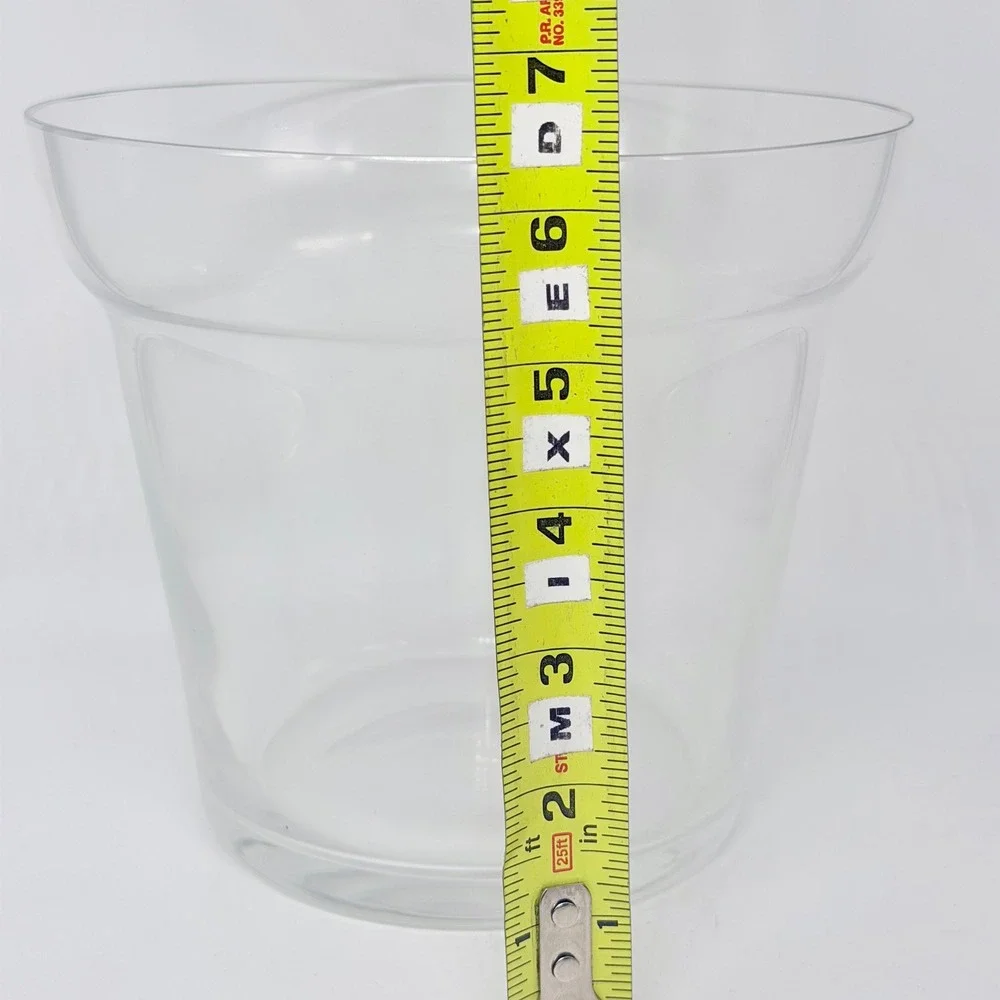 Unbranded Clear Glass Tapered Planter Vase Flared Rim Home Decor Excellent